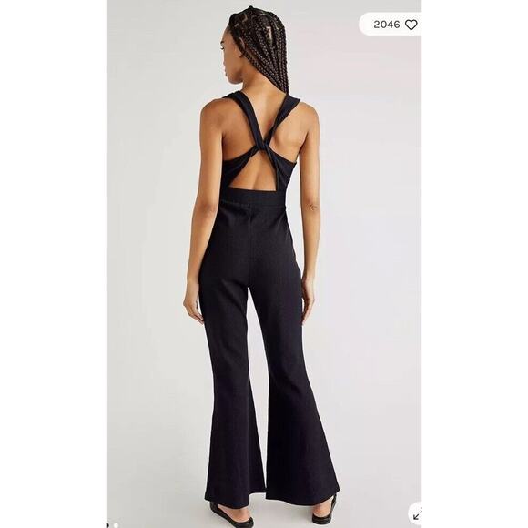 Free People Black Cutout Jumpsuit - Picture 2 of 10